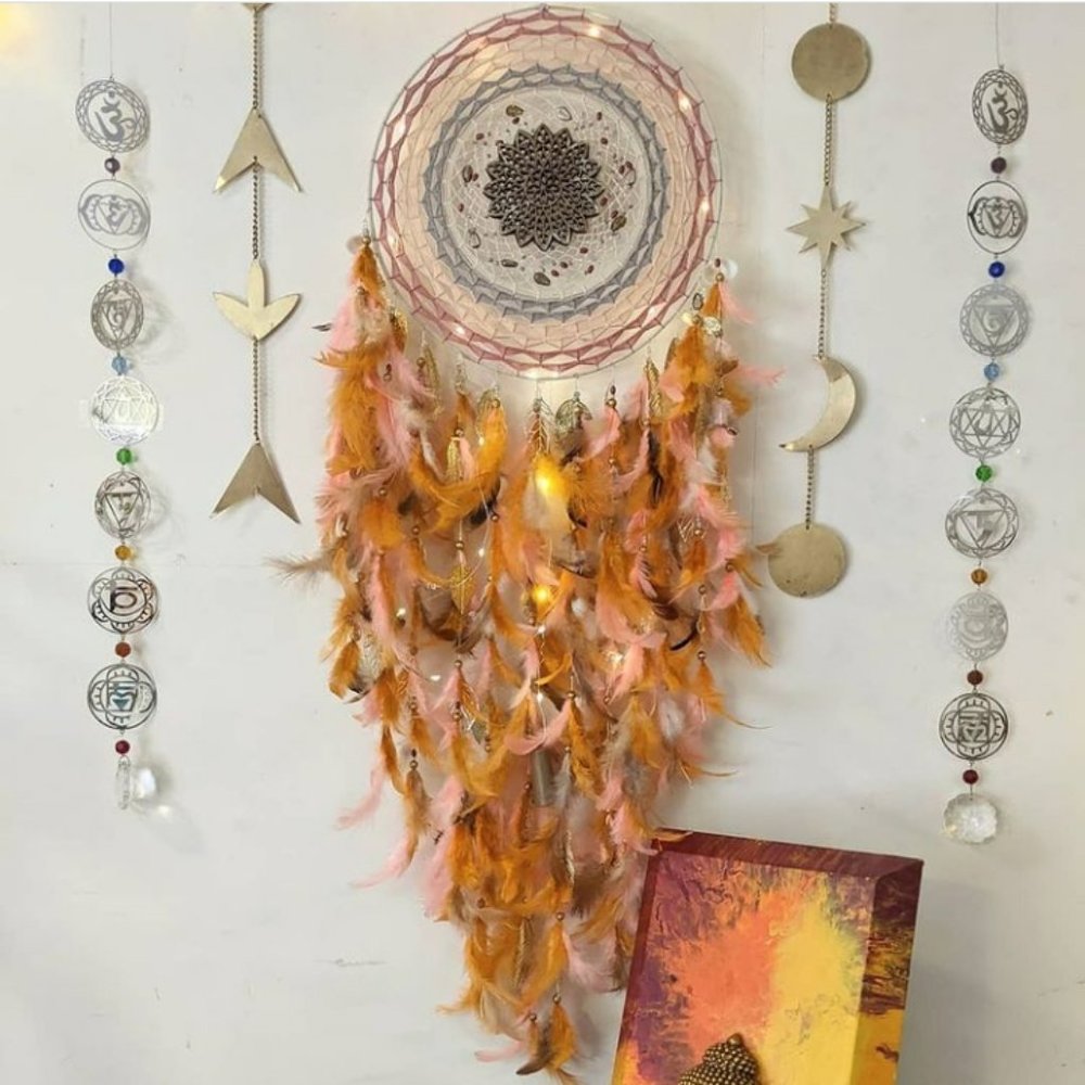 "Moroccan" Antique Look Curtain Metal Danglers for Decoration - Set of 3 - 6 ft - Picture 6 of 14